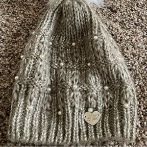 Betsey Johnson Knit Beanie with Pearls